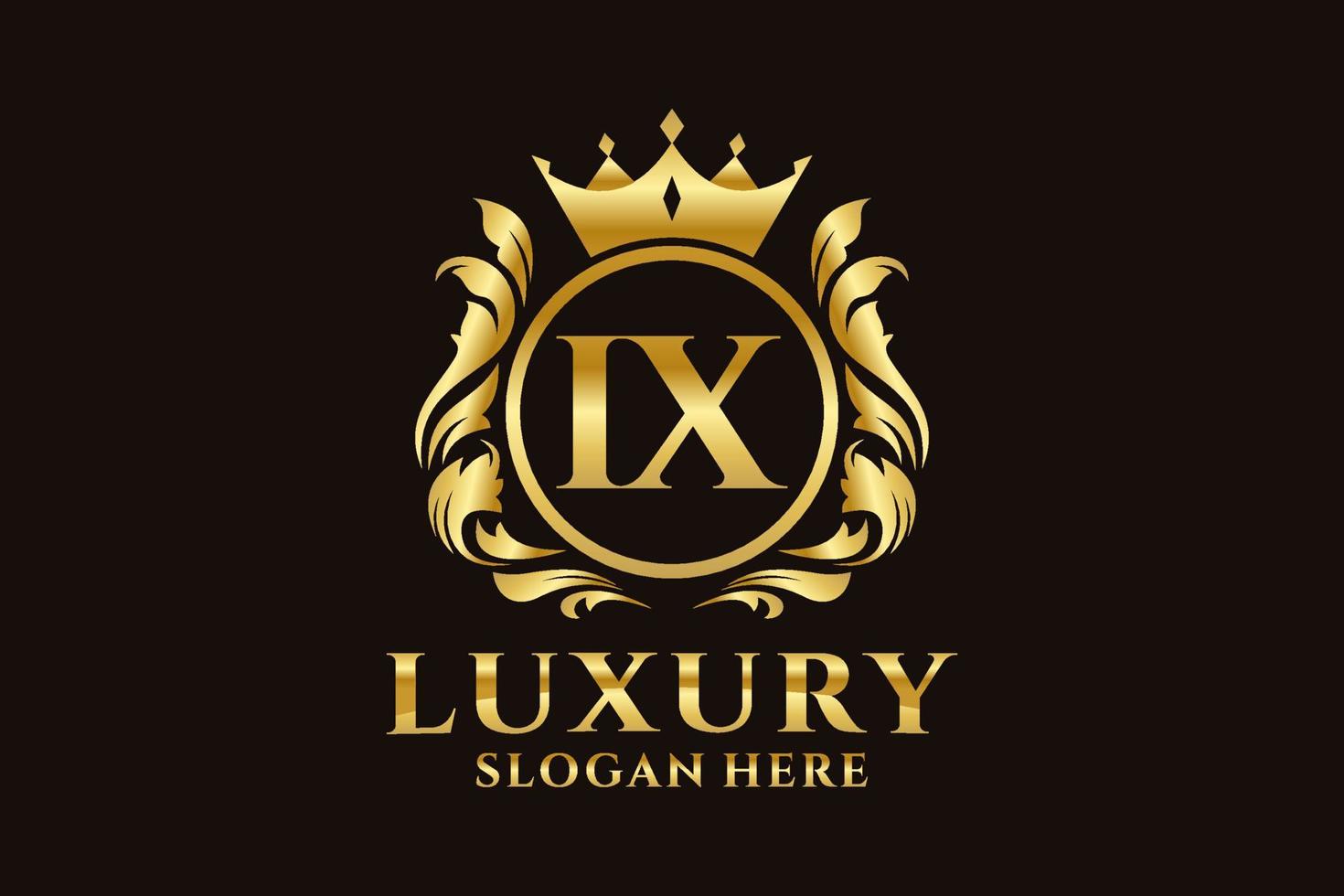 modèle de logo de luxe royal lettre initiale ix dans l'art vectoriel pour les projets de marque luxueux et autres illustrations vectorielles.