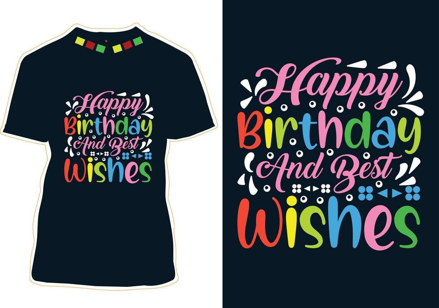 conception de t-shirt joyeux anniversaire vecteur