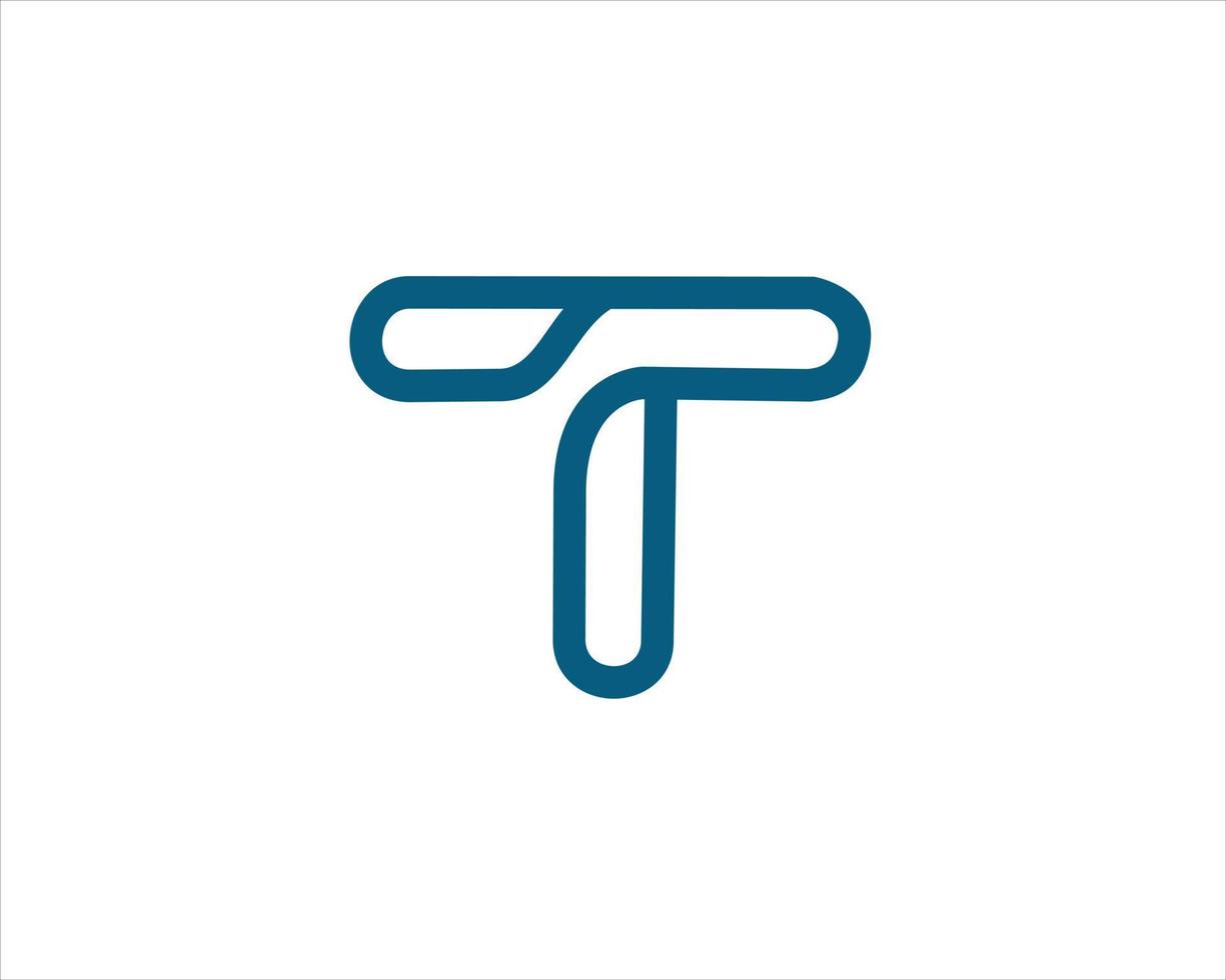 lettre t contour logo vecteur