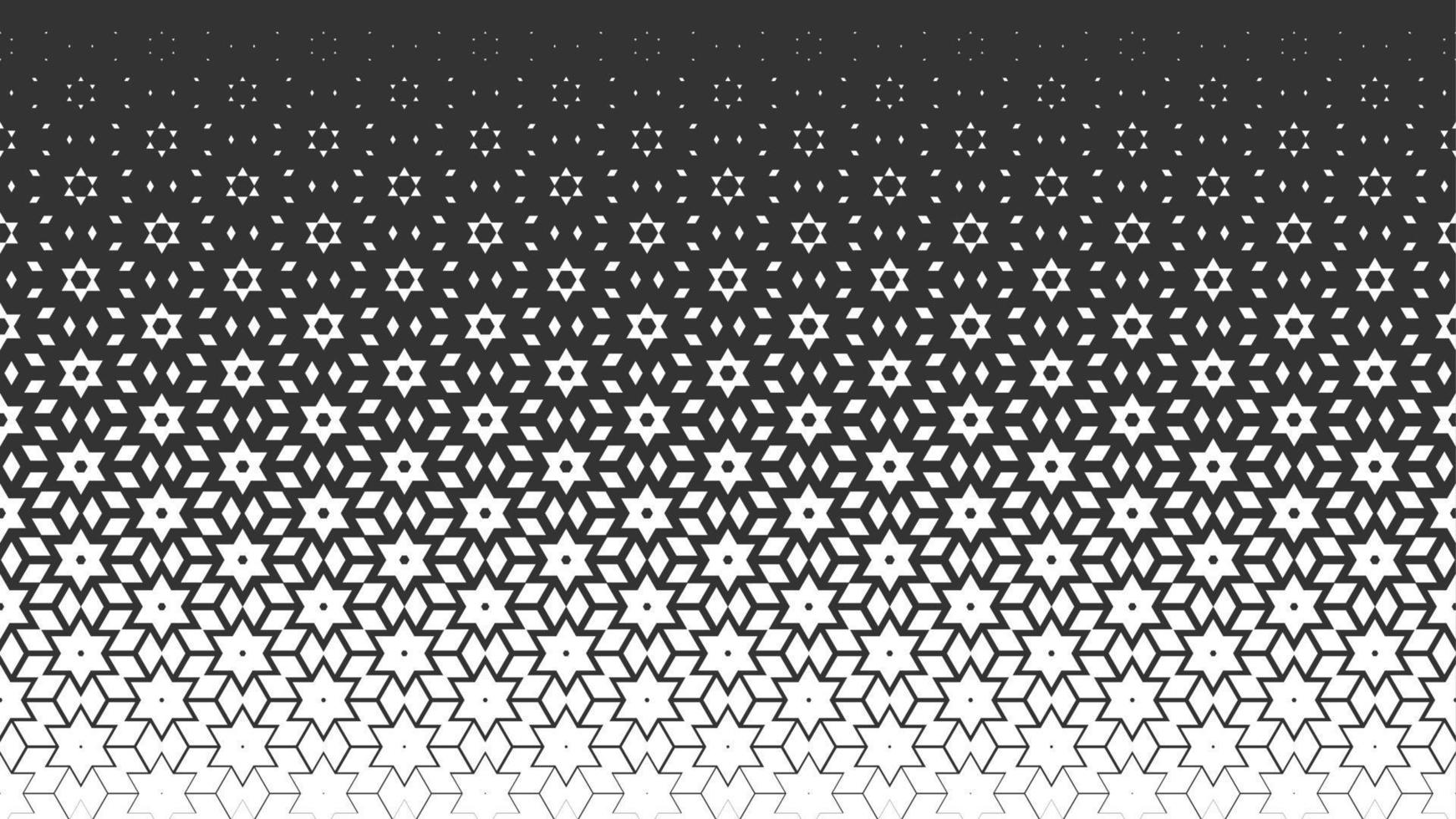 modèle sans couture monochrome de vecteur. arrière-plan géométrique répétitif en style arabe avec polygone, étoile, dégradé. texture pour fond de site web, papier peint, textile, tissu vecteur