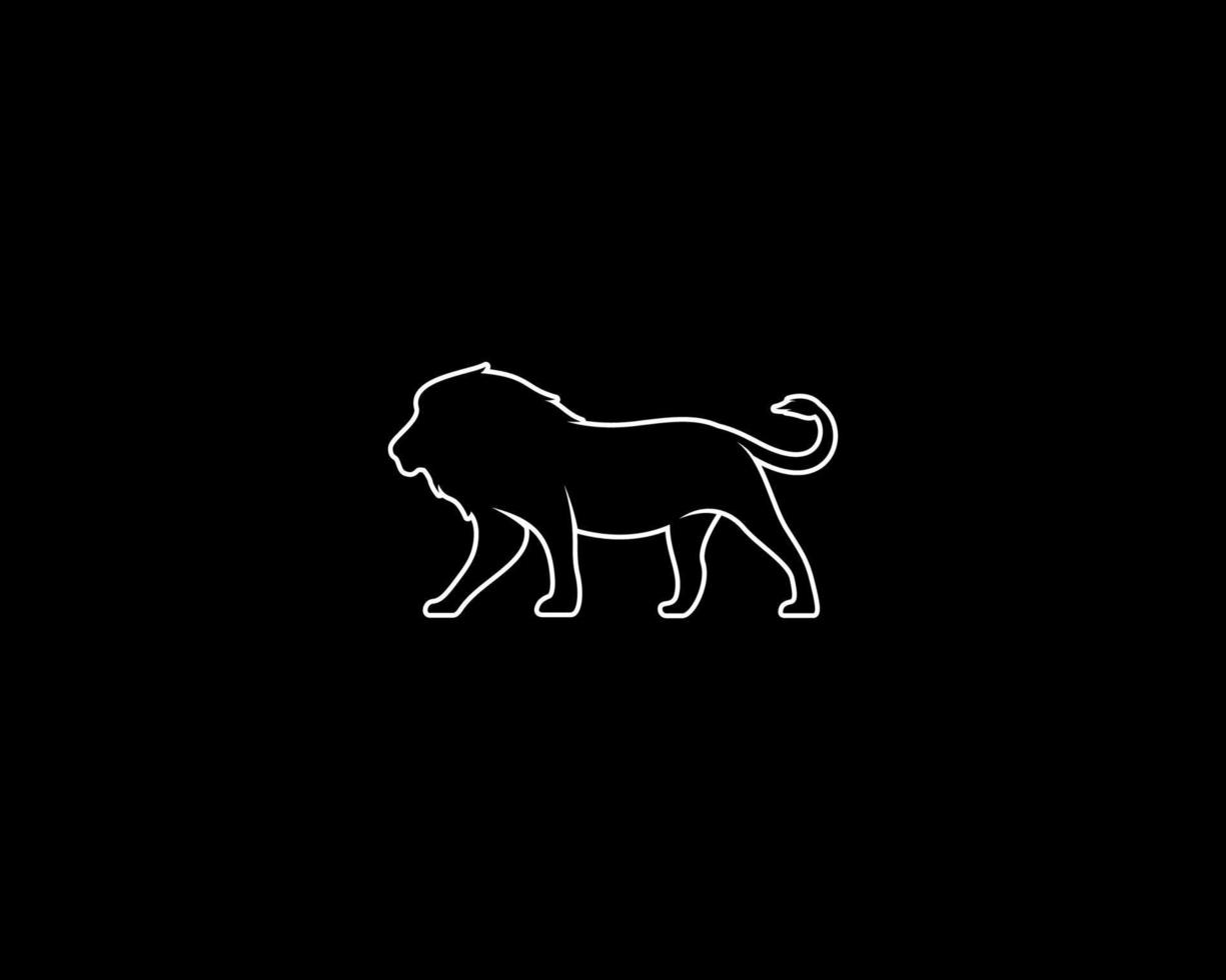silhouette de vecteur de contour de lion