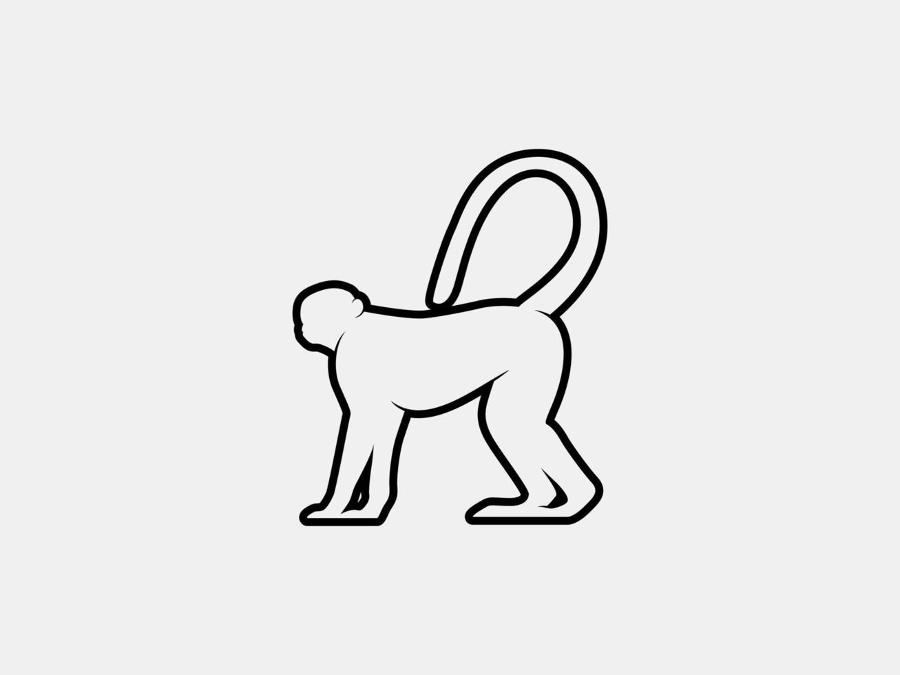 silhouette de vecteur de contour de singe