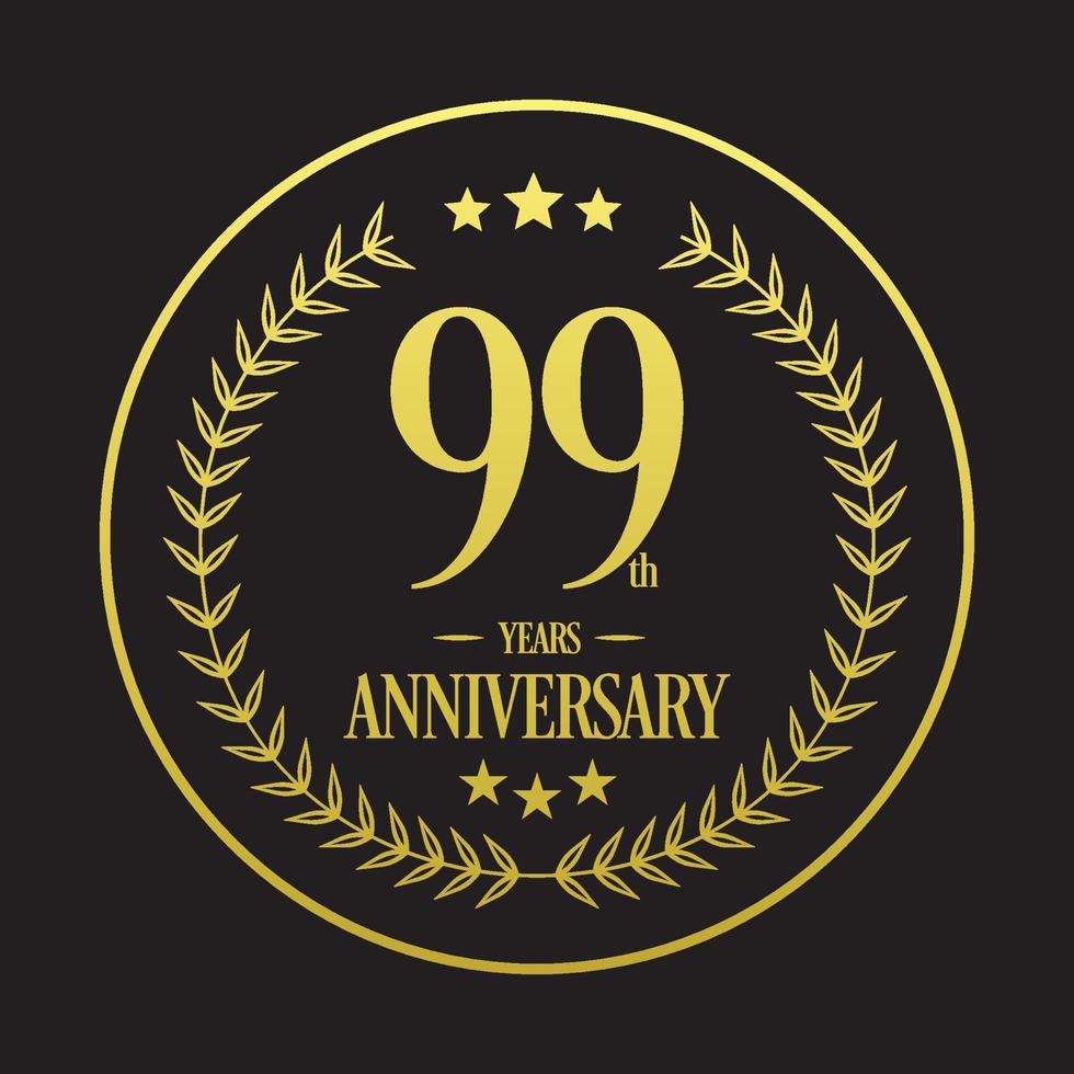 luxe 99 anniversaire logo illustration vector.free illustration vectorielle vecteur