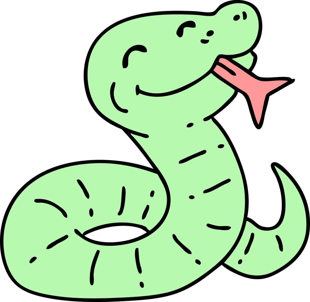 bande dessinée d'un serpent heureux vecteur