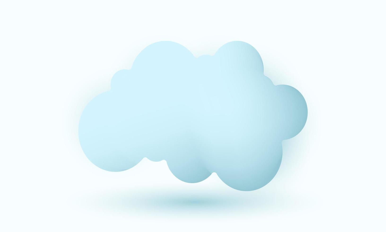 conception 3d de discours d'icône bleu nuage réaliste unique isolée sur vecteur