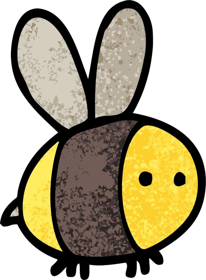 abeille de dessin animé illustration texturée grunge vecteur