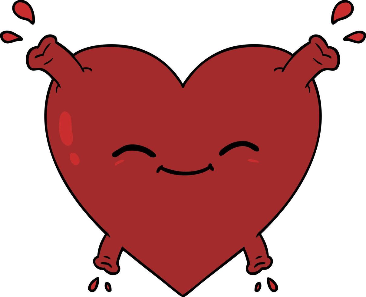 dessin animé coeur heureux vecteur