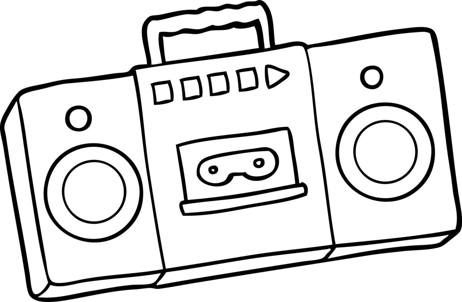 lecteur de cassettes rétro de dessin animé vecteur