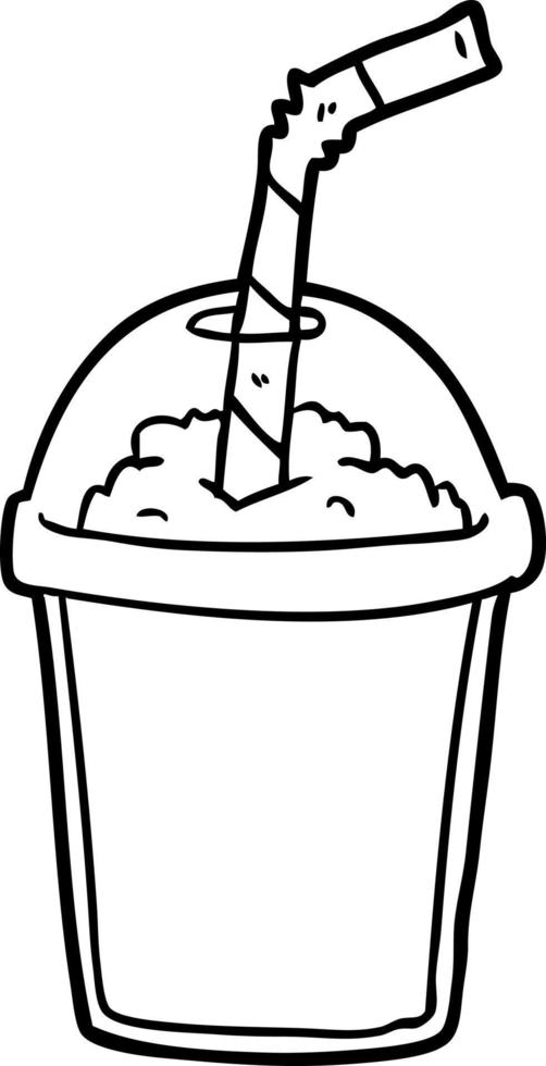 dessin au trait d'un smoothie glacé vecteur