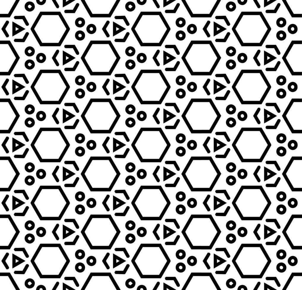 motif abstrait sans couture noir et blanc. arrière-plan et toile de fond. conception ornementale en niveaux de gris. ornements en mosaïque. illustration graphique vectorielle. vecteur