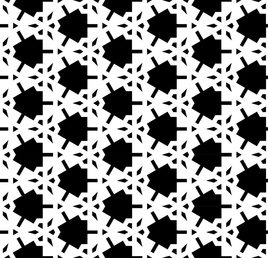 motif abstrait sans couture noir et blanc. arrière-plan et toile de fond. conception ornementale en niveaux de gris. ornements en mosaïque. illustration graphique vectorielle. vecteur