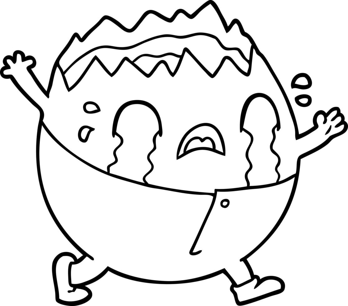 humpty dumpty dessin animé oeuf homme qui pleure vecteur
