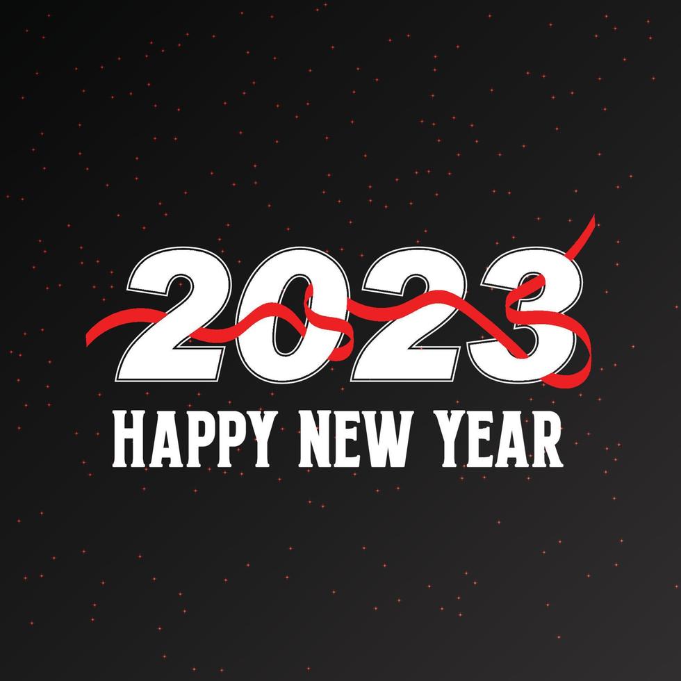 bonne année 2023 conception de texte 2d pour le modèle de brochure flyer, carte, bannière vecteur