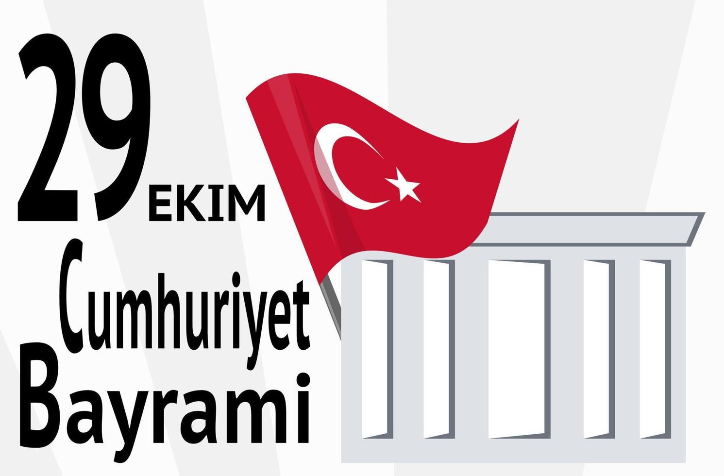 29 octobre jour de la république de turquie. drapeau officiel de la turquie vecteur