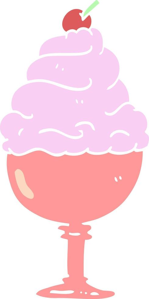 crème glacée de dessin animé illustration couleur plate vecteur