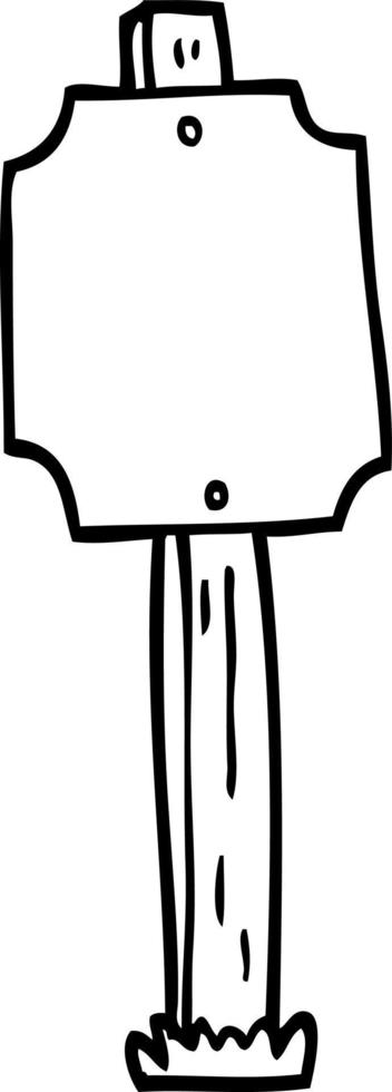 poteau de signe vierge dessin animé noir et blanc vecteur