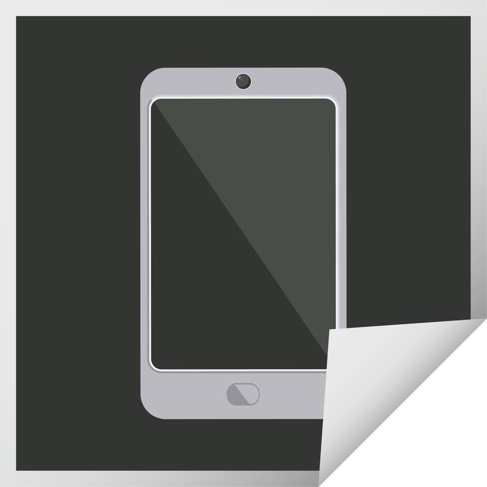 autocollant carré illustration vectorielle graphique de téléphone portable vecteur