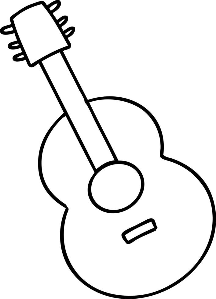 doodle en ligne d'une guitare acoustique vecteur