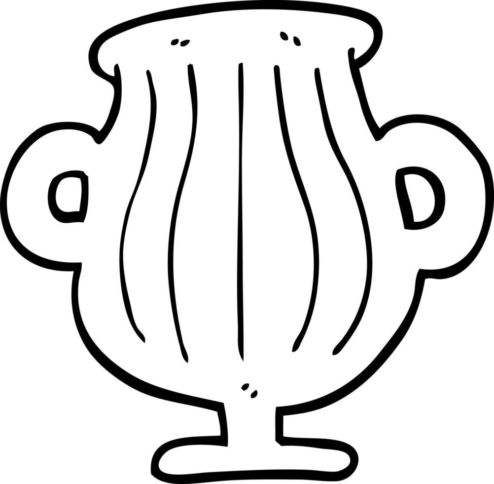 dessin noir et blanc d'un vase d'or vecteur