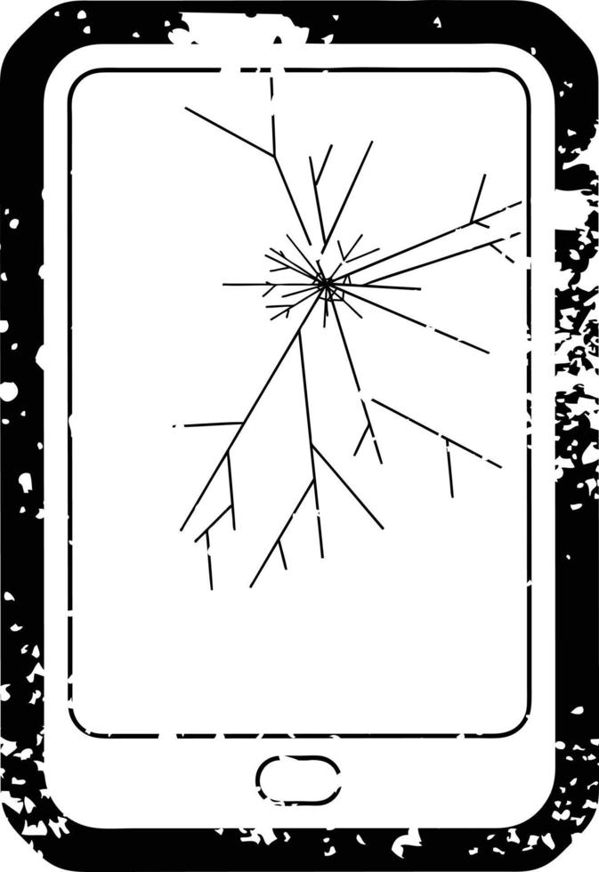 effet de détresse icône de vecteur de tablette électronique cassée