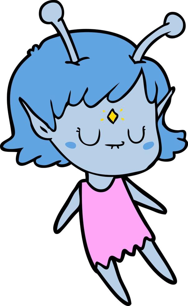 fille extraterrestre de dessin animé vecteur