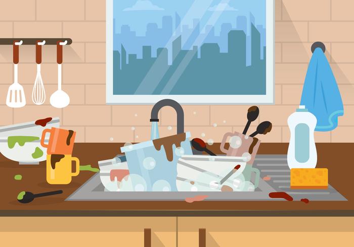 Illustration Dirty Dishes Gratuite vecteur