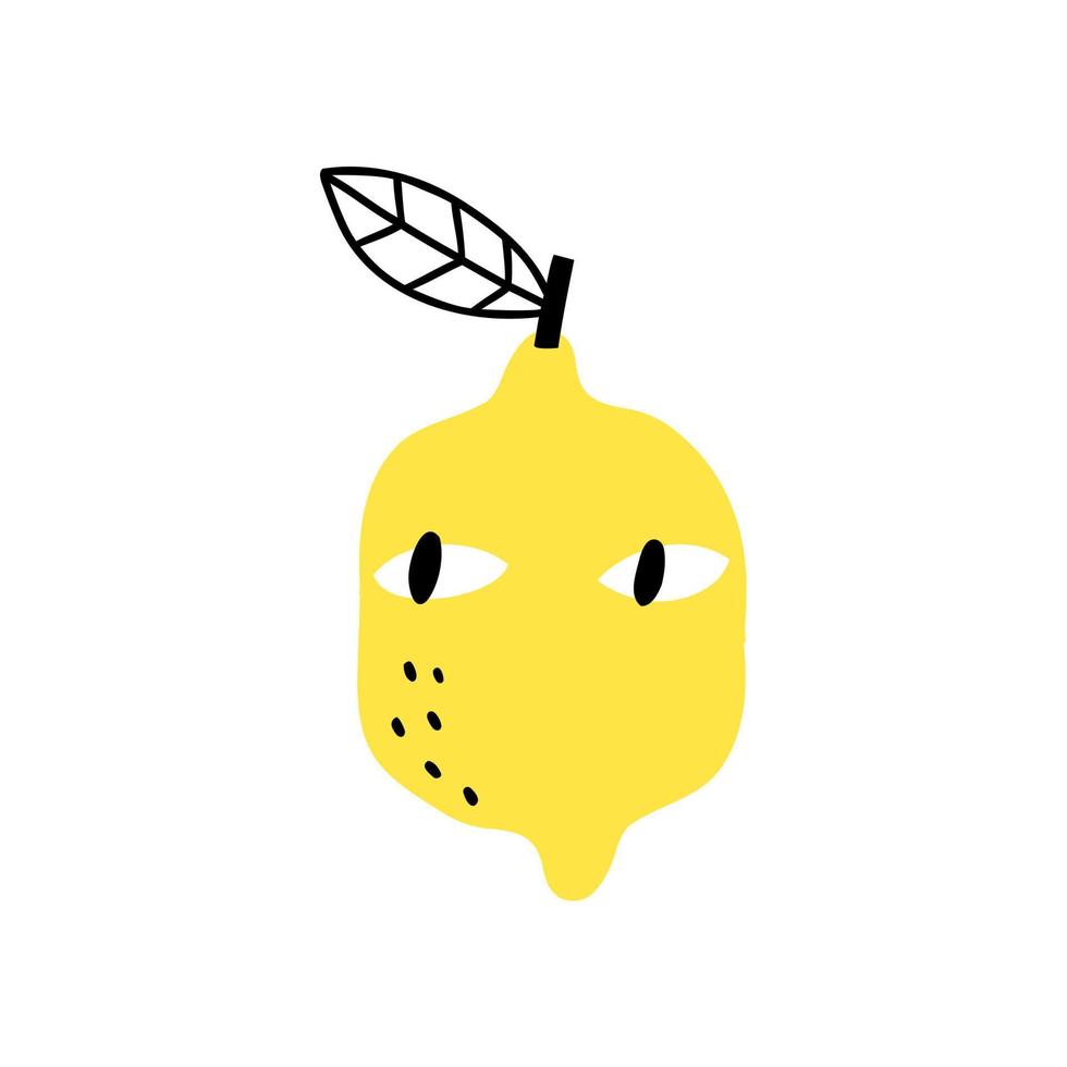 citron dessiné à la main dans un style plat. illustration vectorielle pour enfants. vecteur