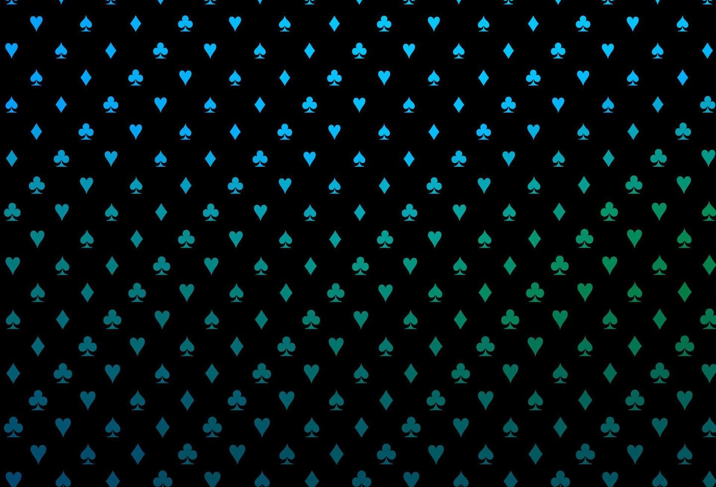 motif vectoriel bleu foncé, vert avec symbole de cartes.