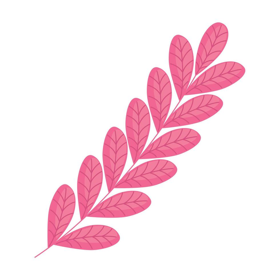 branche rose avec des feuilles vecteur