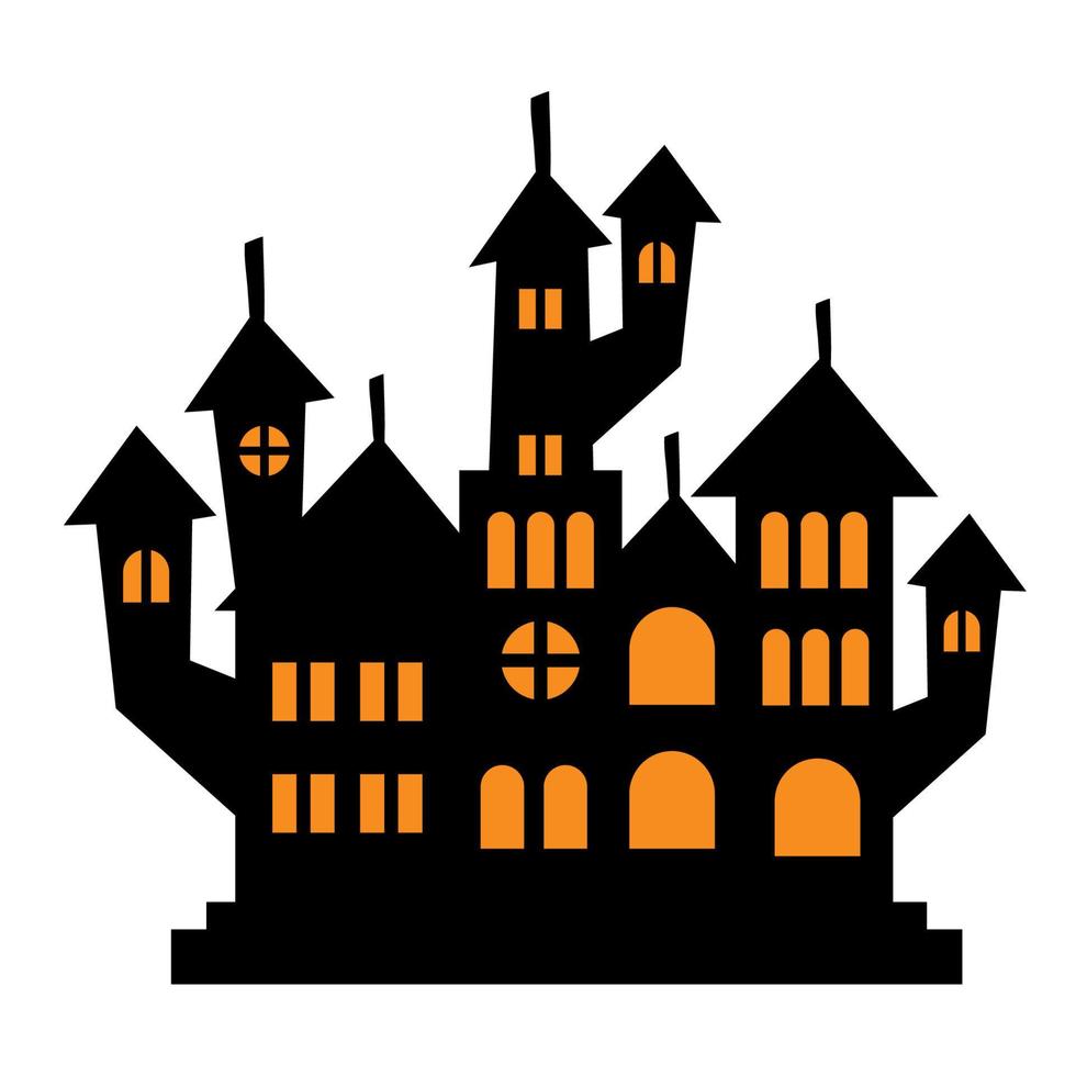 silhouette de château sombre halloween vecteur