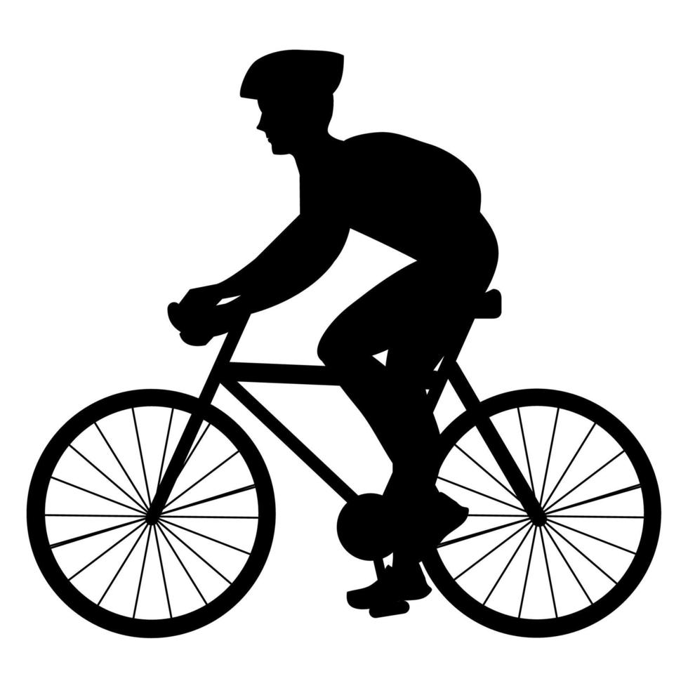athlète, équitation, vélo, sport, silhouette vecteur