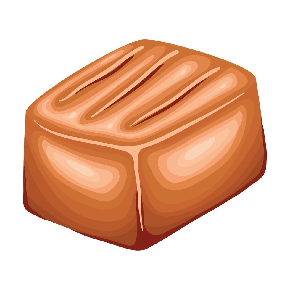 cube de caramel sucré vecteur