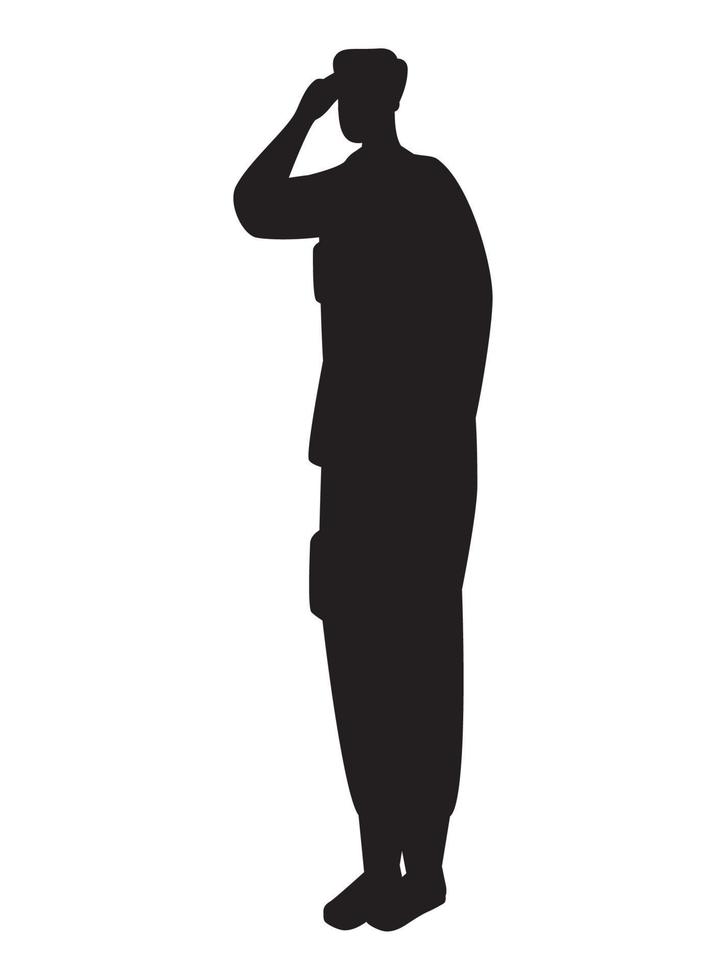 soldat debout silhouette vecteur