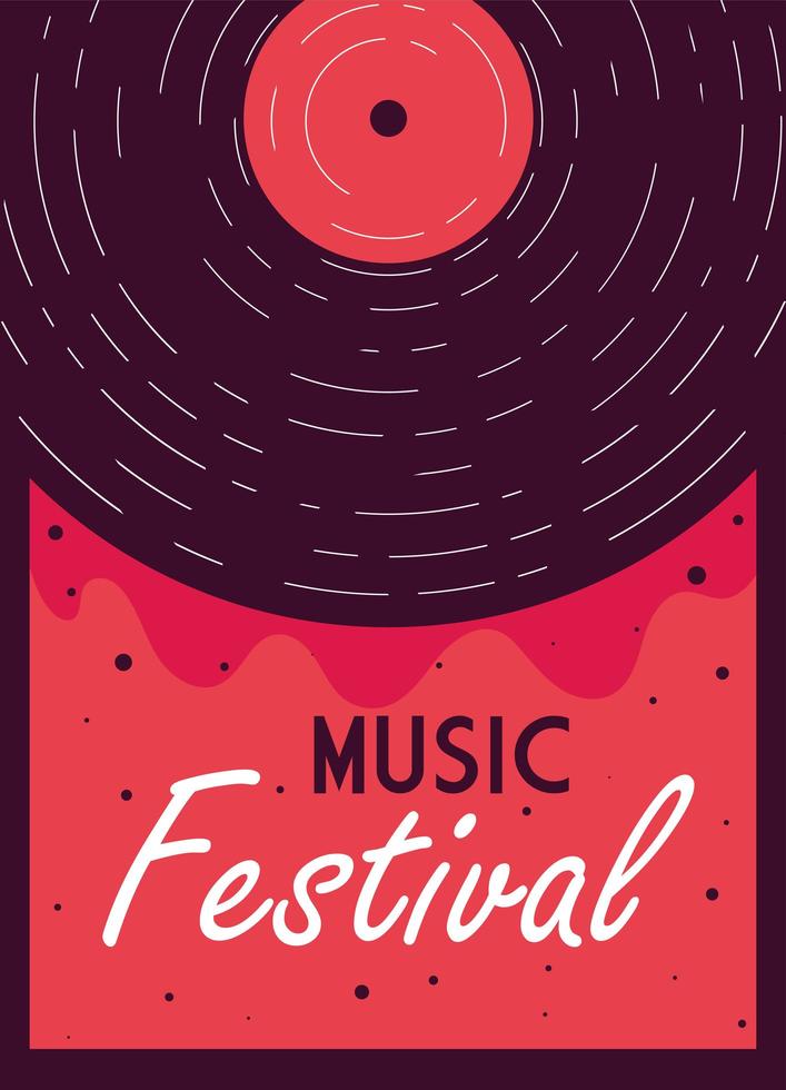 festival de musique d'affiche moderne avec instrument de musique vecteur