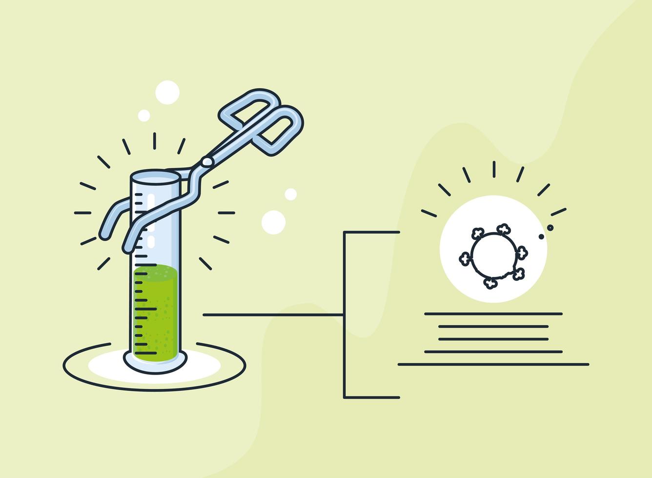 infographie avec tube à essai de laboratoire chimique vecteur