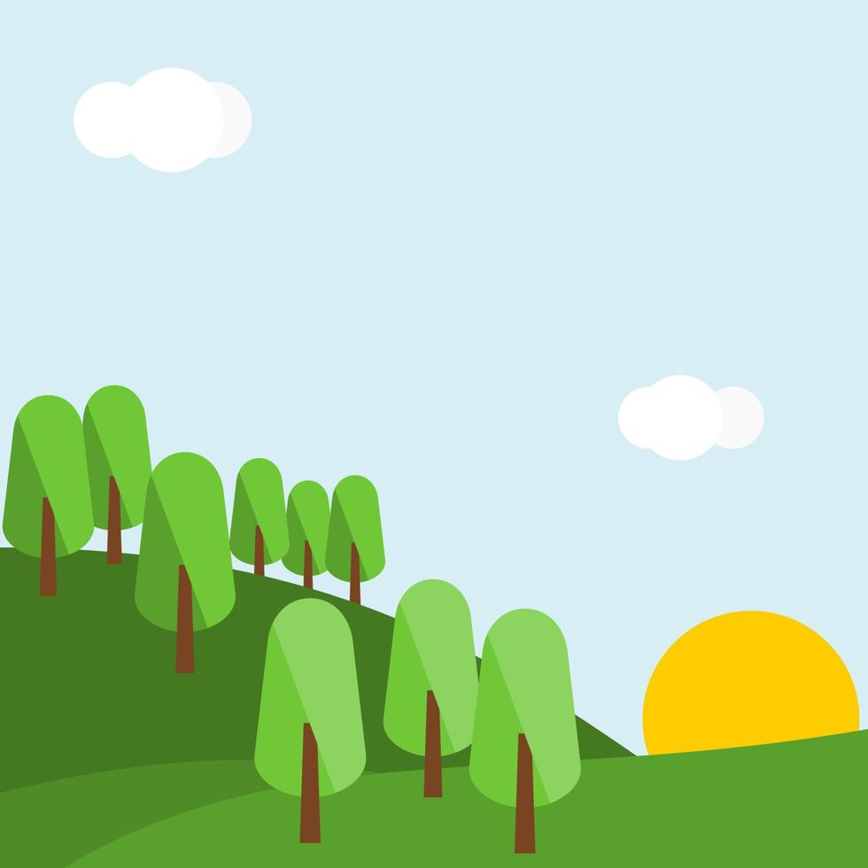 illustration vectorielle de fond de paysage vert simple modifiable pour l'affiche de l'écologie vecteur