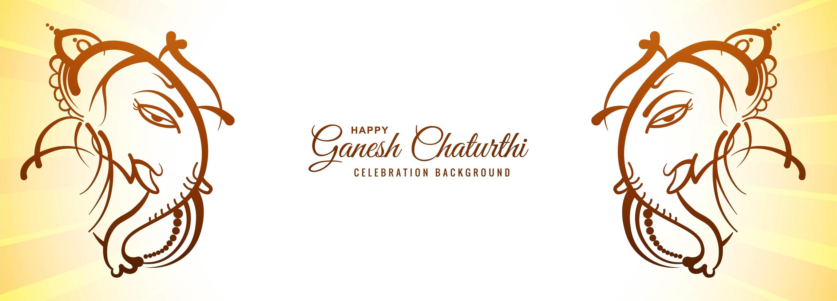 festival pour joyeux ganesh chaturthi bannière vecteur