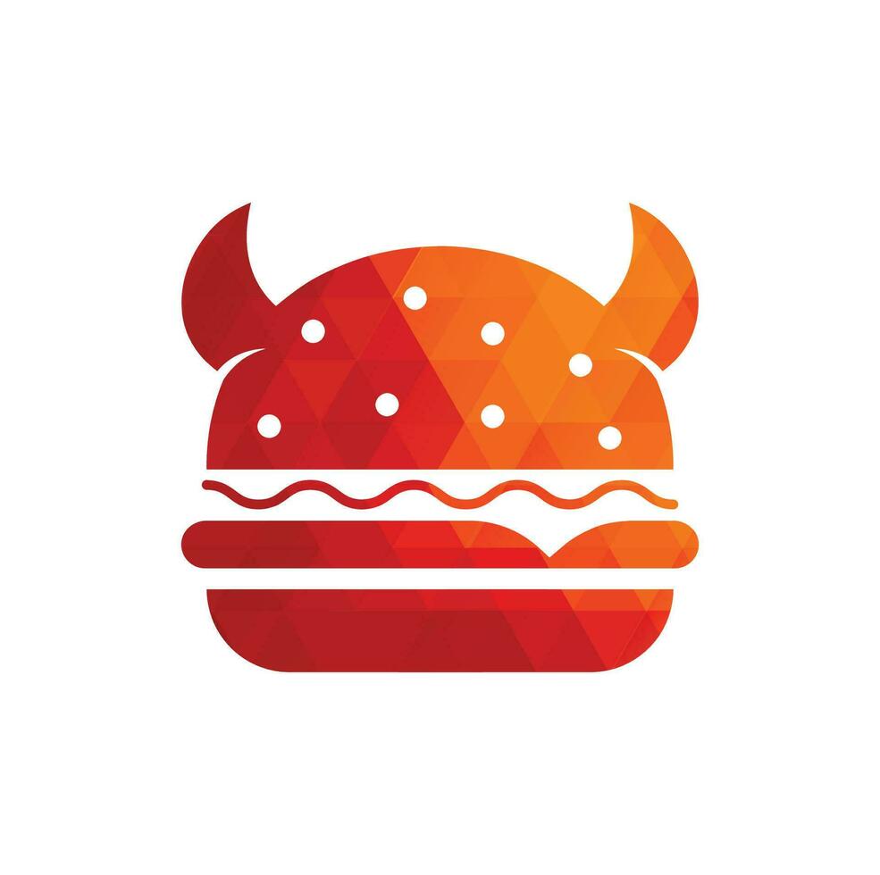 création de logo monstre burger. burger diable mascotte illustration vecteur
