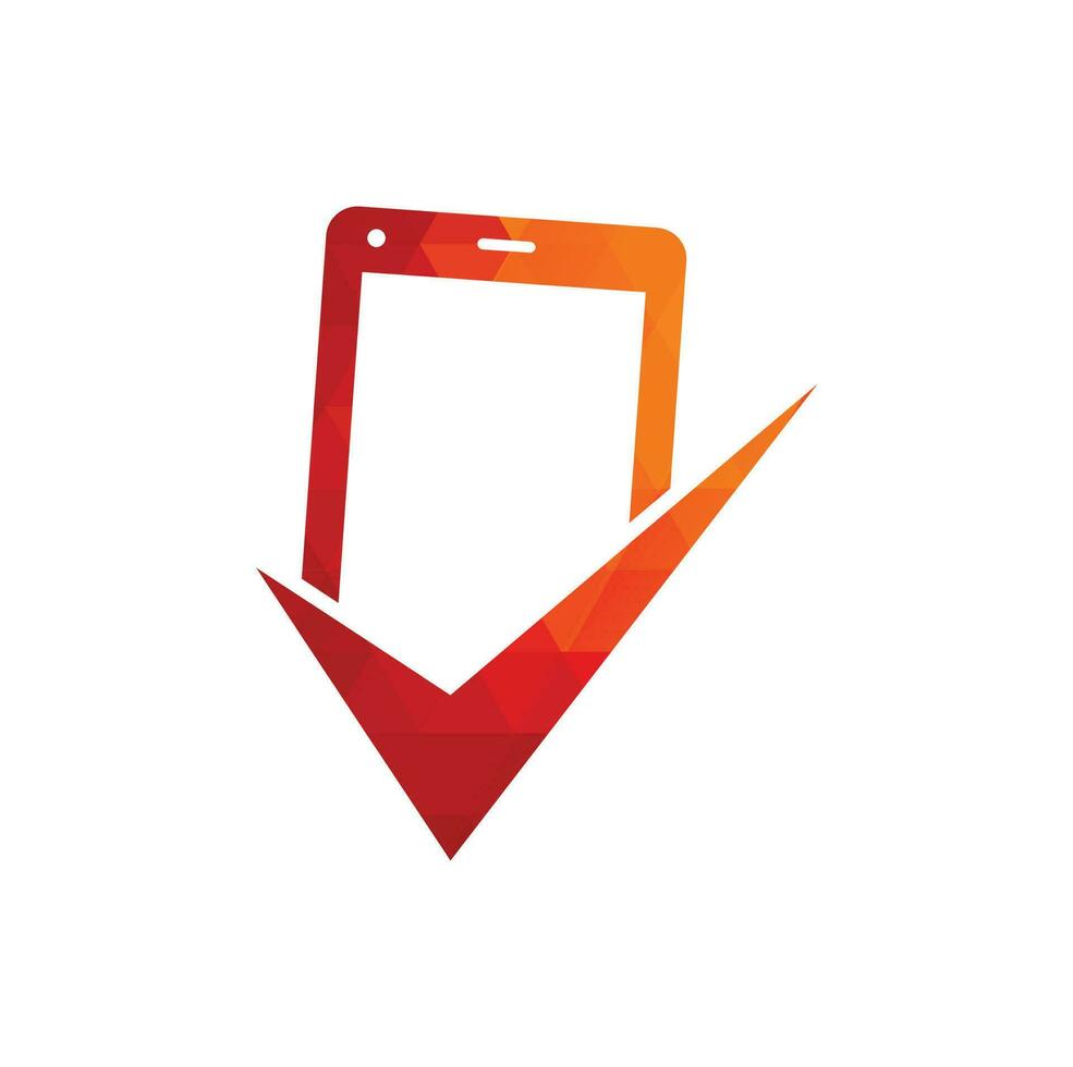 vérifier le vecteur de modèle de conception de logo mobile. icône du logo de réparation mobile. logo de l'application mobile