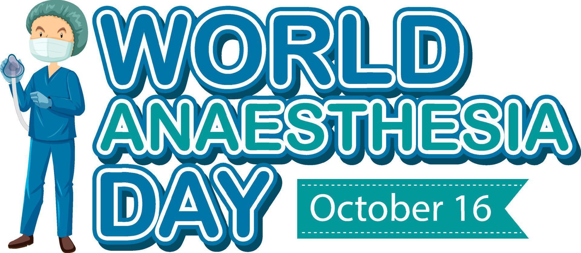 concept de logo de la journée mondiale de l'anesthésie vecteur