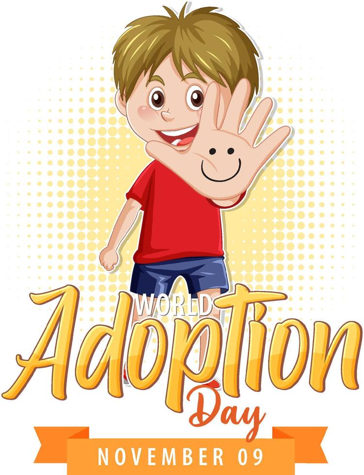 conception d'affiche de la journée mondiale de l'adoption vecteur