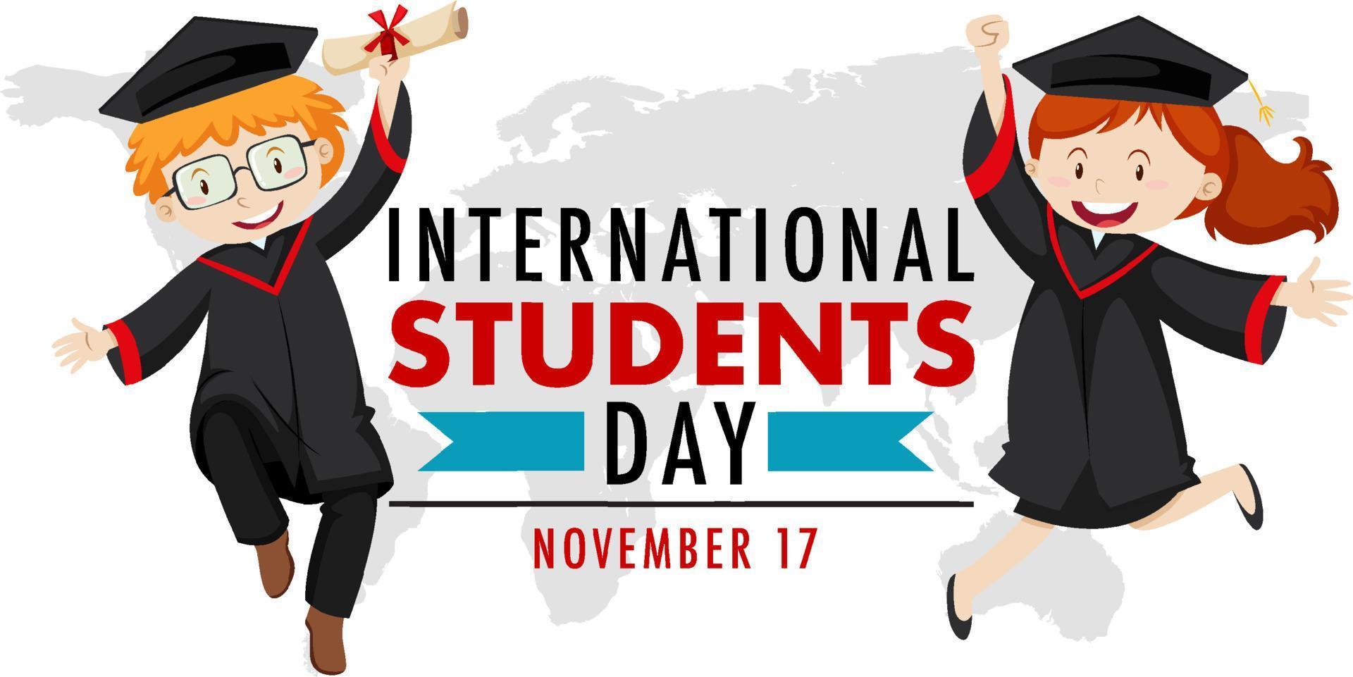 conception de bannière de la journée internationale des étudiants vecteur