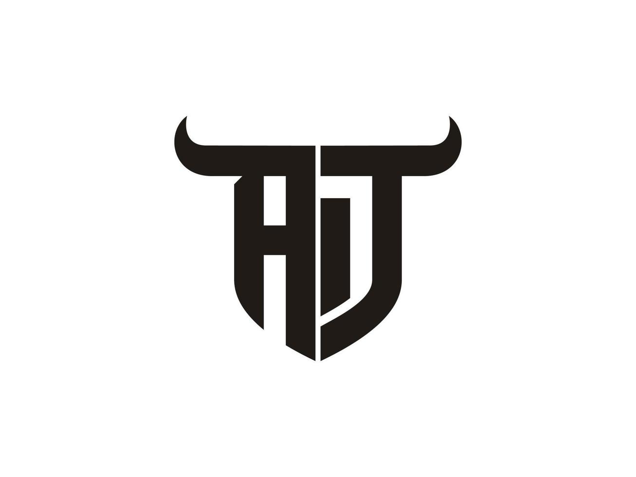 initiale à la conception du logo taureau. vecteur