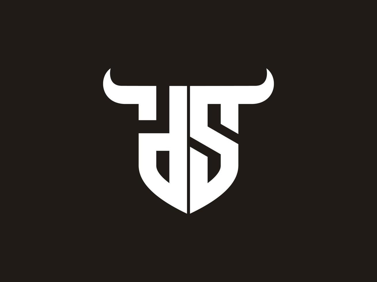 création initiale du logo ds bull. vecteur
