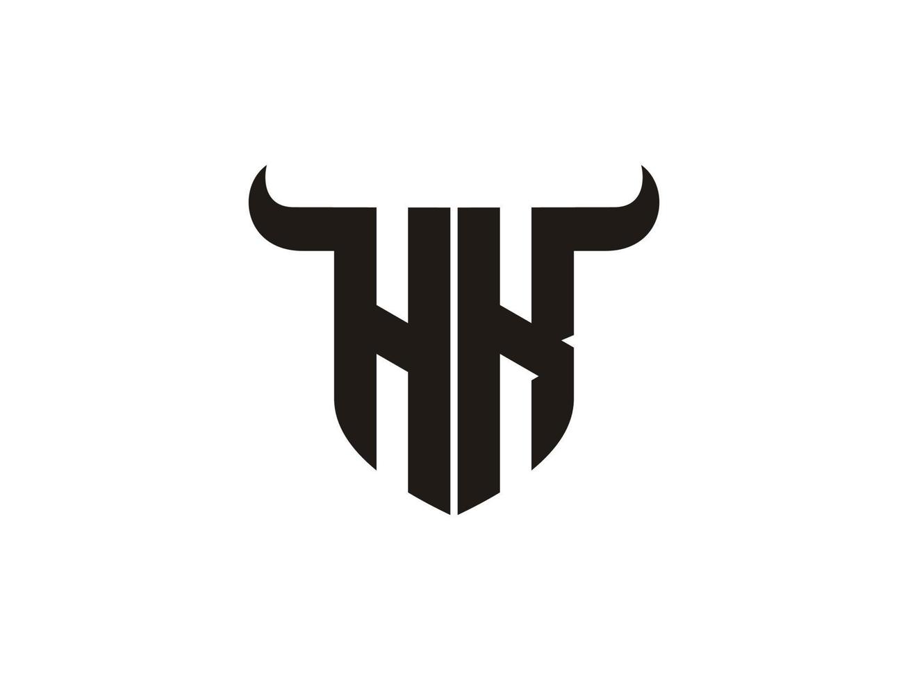 création initiale du logo hk bull. vecteur