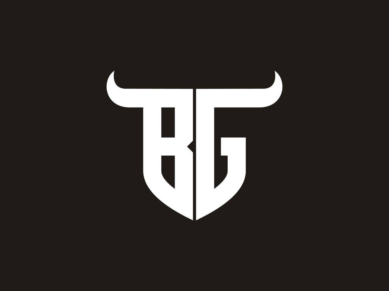 création initiale du logo bg bull. vecteur