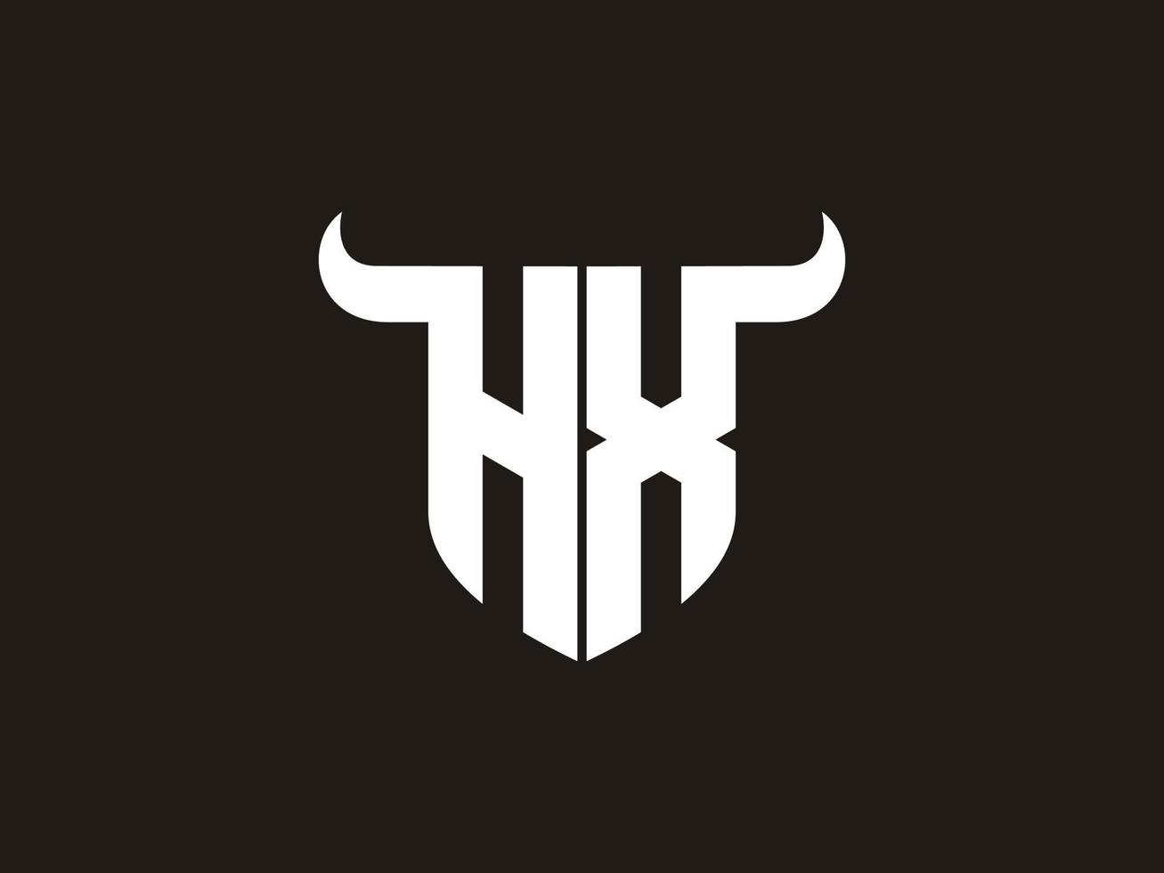 création initiale du logo du taureau hx. vecteur