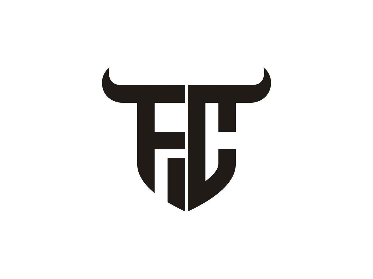 création initiale du logo fc bull. vecteur