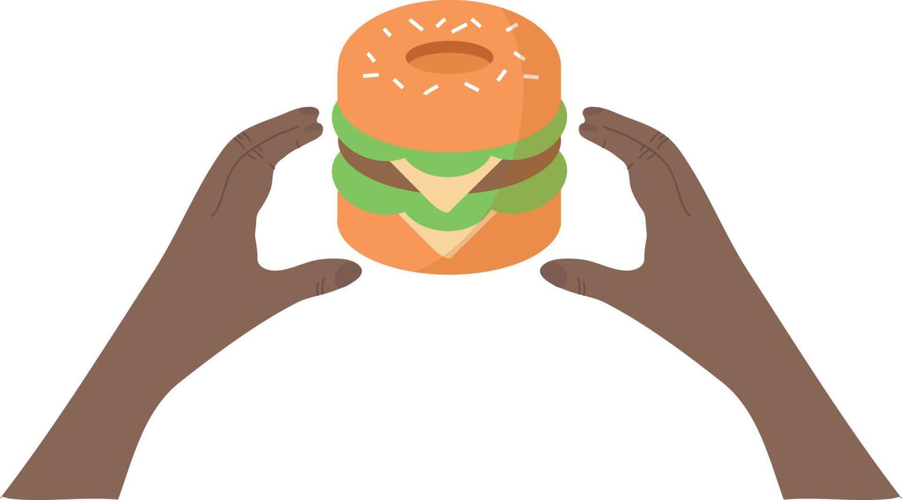 hamburger, illustration dans un style dessin animé. logo pour cafés, restaurants, cafés, restauration. vecteur