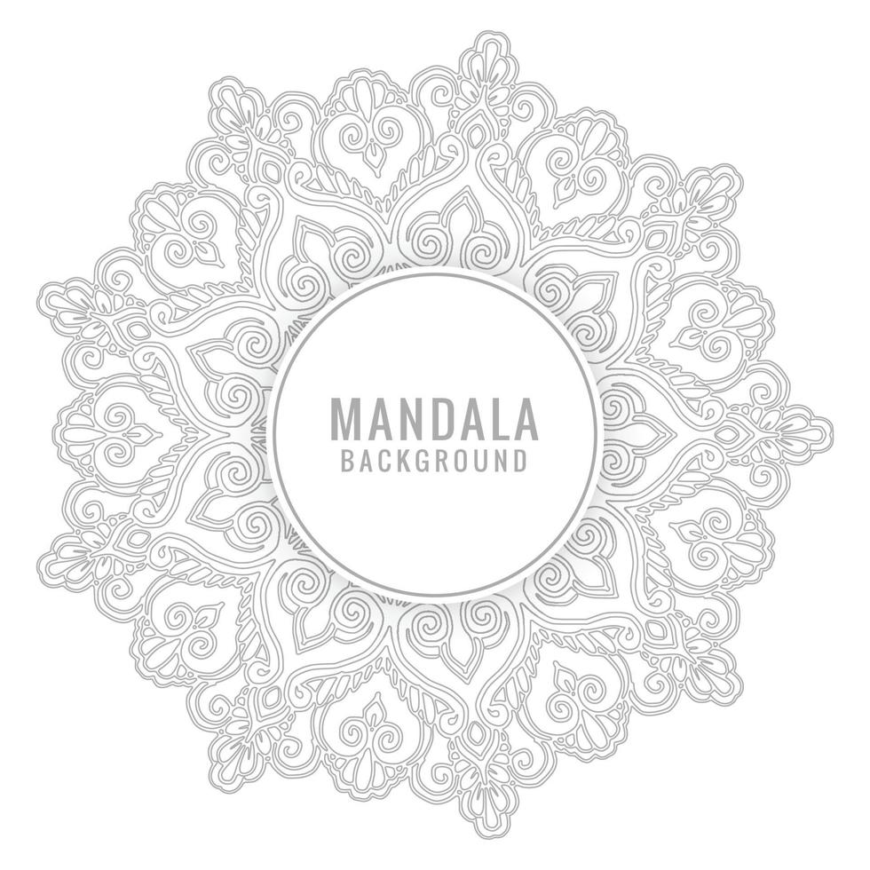 mandala décoratif avec un design de couleur grise vecteur